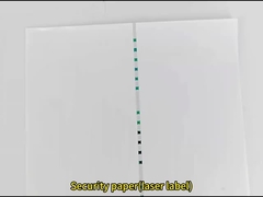 緑色から青色まで糸が付いたセキュリティ紙