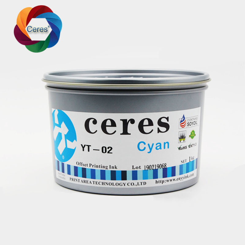 CERES 高濃度 有毒でないUVオフセット印刷インク紙 CMYK色 1kg/缶