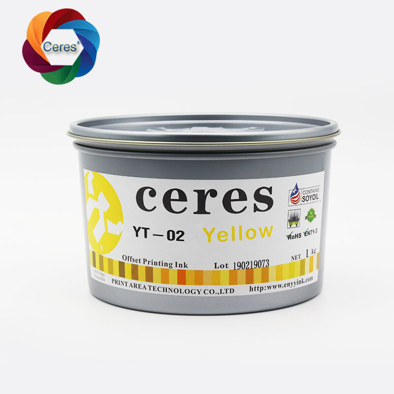 CERES 高濃度 有毒でないUVオフセット印刷インク紙 CMYK色 1kg/缶