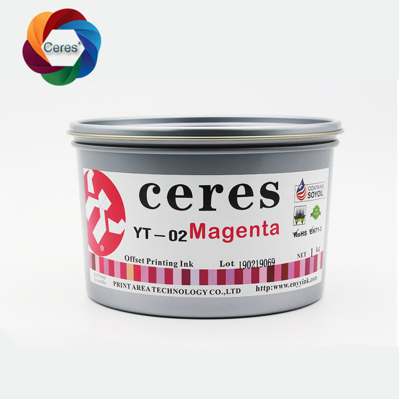 CERES 高濃度 有毒でないUVオフセット印刷インク紙 CMYK色 1kg/缶