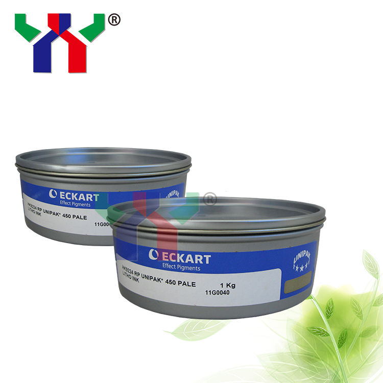 ドイツ エッカート 高品質 ゴールド&シルバー オフセットインク 紙印刷用 1kg/缶