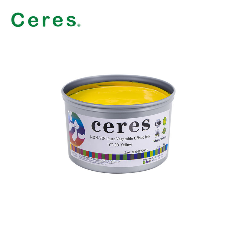 Ceres YT-08 純植物系CMYKオフセット印刷インク - 紙と炭素包装用環境に優しい高光彩インク