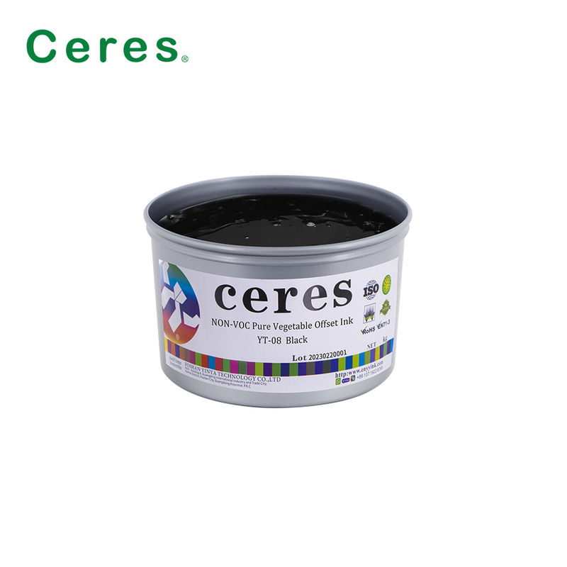 Ceres YT-08 純植物系CMYKオフセット印刷インク - 紙と炭素包装用環境に優しい高光彩インク