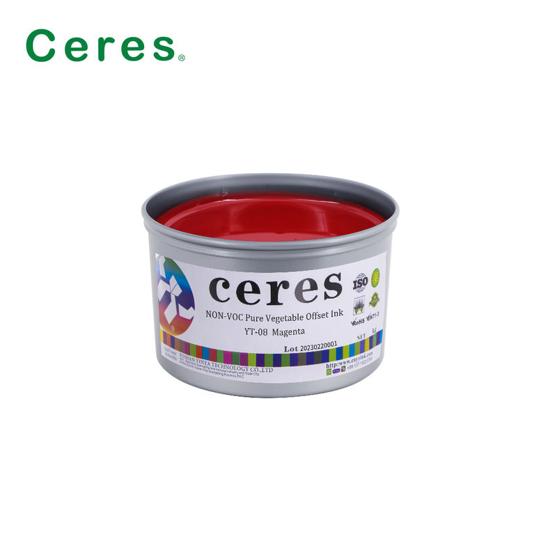 Ceres YT-08 純植物系CMYKオフセット印刷インク - 紙と炭素包装用環境に優しい高光彩インク