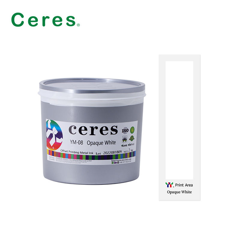 YM-08 不透明白UVインク 金属用オフセット印刷インク（耐調理性）